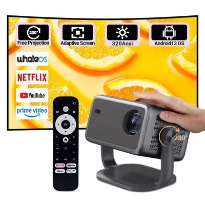 سعر جيد مسرح منزلي أوتوماتيكي قابل للدوران مشروعات DLP 1080p تتبع ديناميكي 40-300 بوصة الانترنت